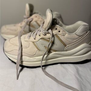 New Balance Cream and Tan Sneakers